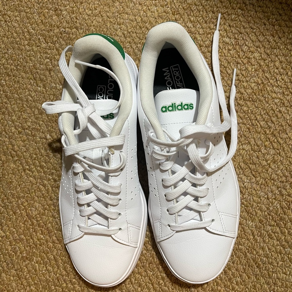 Adidas Classic White with Green Detail Sneakers